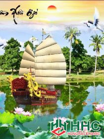 Gạch tranh 3D Thuận buồm xuôi gió